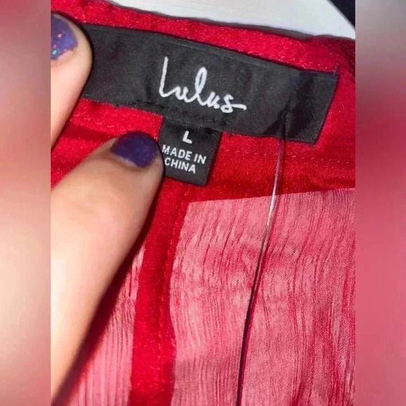 Lulu’s Sheer Button Down Women’s Large Shirt - Picture 2 of 4